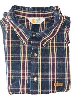 Vintage Carhartt Rugged Outdoor Wear Men’s Shirt Multicolor Plaid Long Sleeve